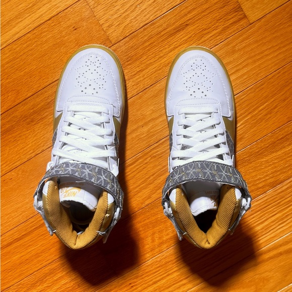 RARE Nike Air Force One Mid XXV (25 years of AF1) gold pattern 2007 - Picture 3 of 7